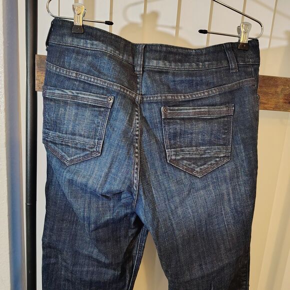 Chico's Size 1 (8) Platinum Jeans Stretch 5 Pocket 2 Button side leg Zip - Picture 14 of 16